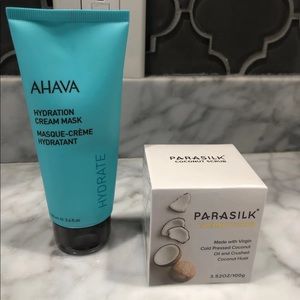 Ahava hydration cream mask and Parasilk scrub